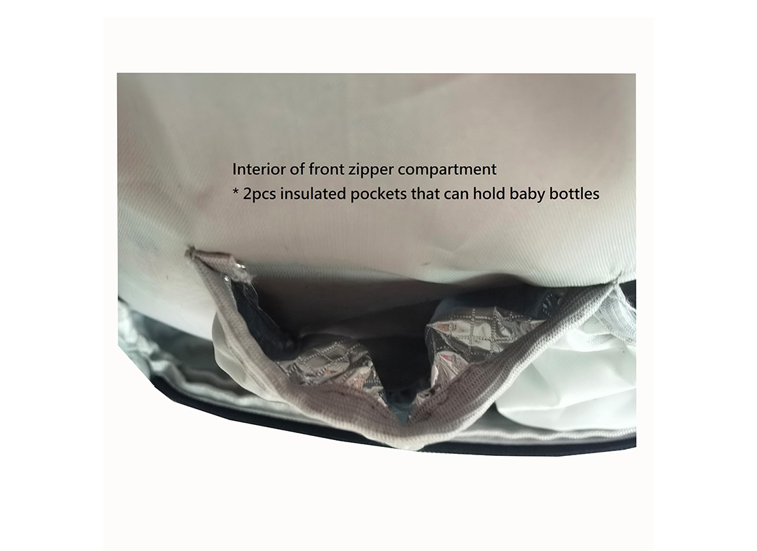 Carryall diaper backpack - 23005 - Grey Blue baby bottle pocket