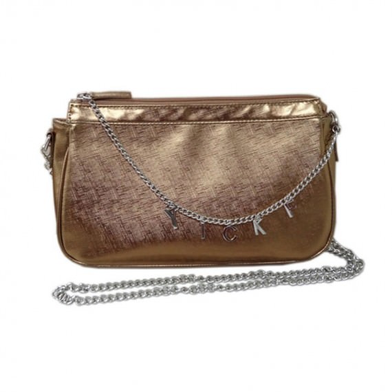 Small Metallic Handbag with Letter Charm