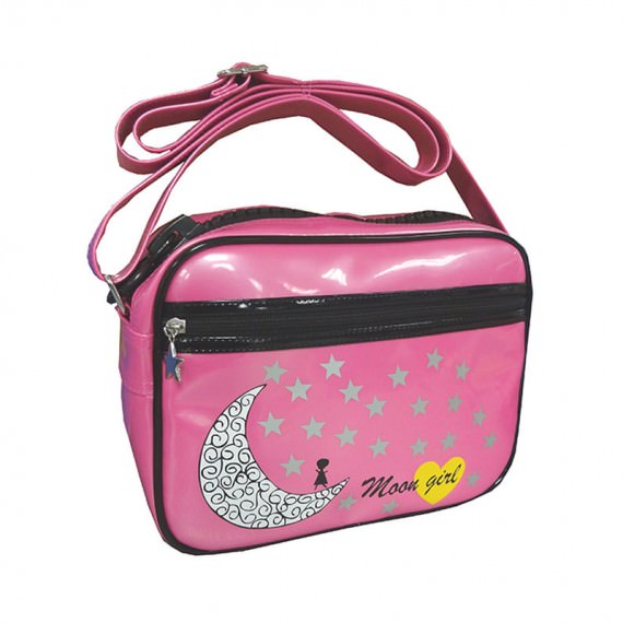 Pink Messenger Bag with Moon & Star Printing