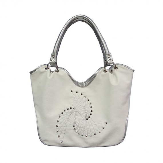 White Studded Tote Bag