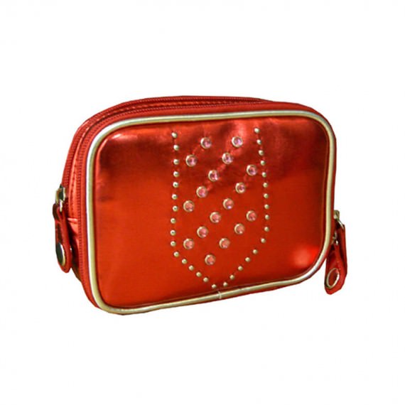Metallic Red Cosmetic Bag
