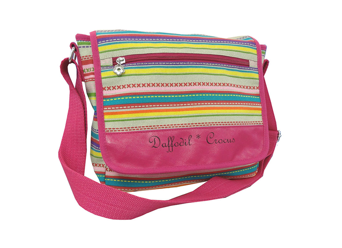 Striped Canvas Shoulder Bag