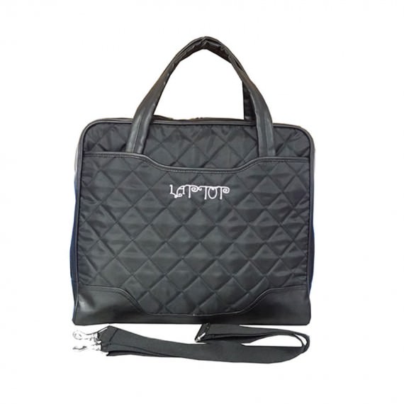 Black Quilted Laptop Bag