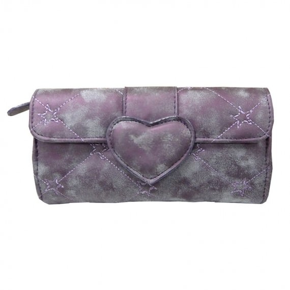Quilted Cosmetic bag with Heart Shape Closure