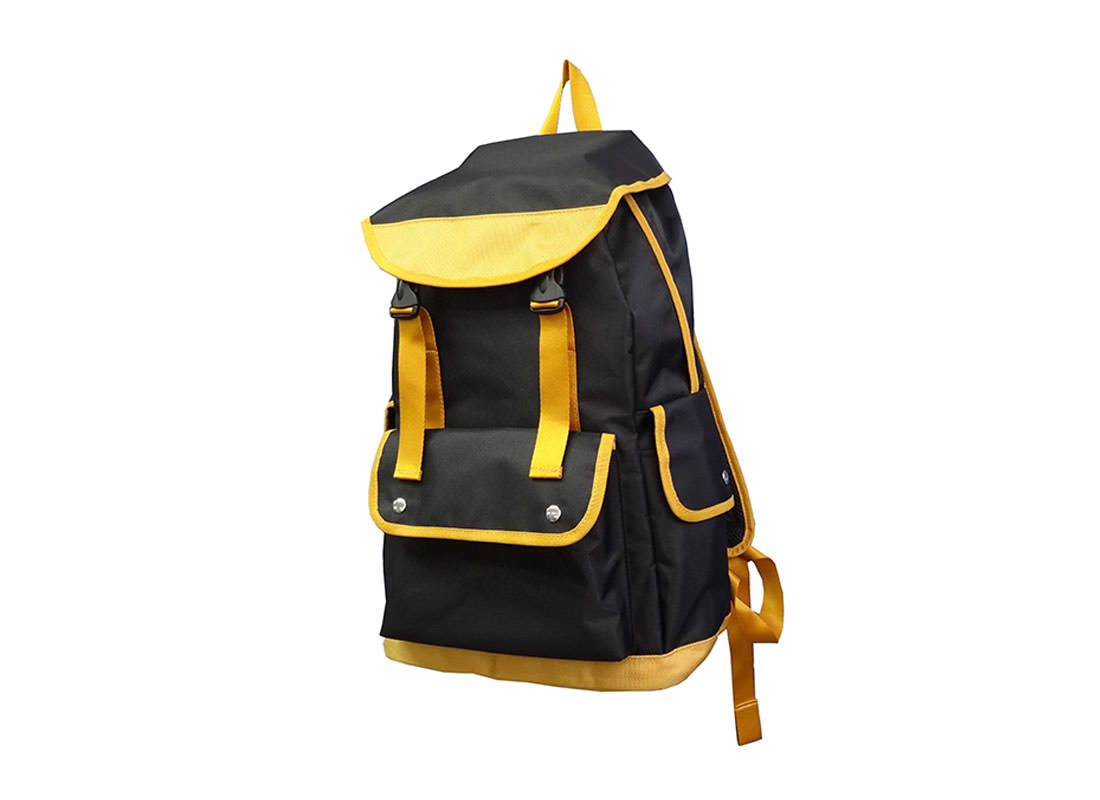 Black Backpack with Flap for Closure