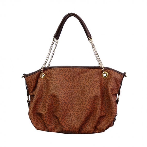 Leopard Handbag in Brown color
