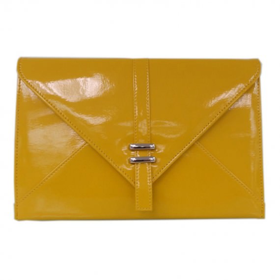 mustard clutch bag