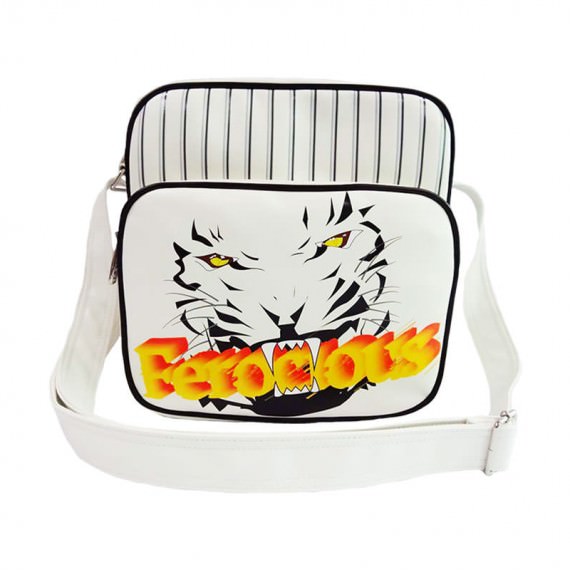 White Shoulder Bag with Tiger Printing