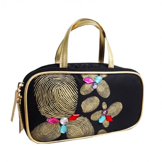 Fingerprint Flower bag cosmetic bag