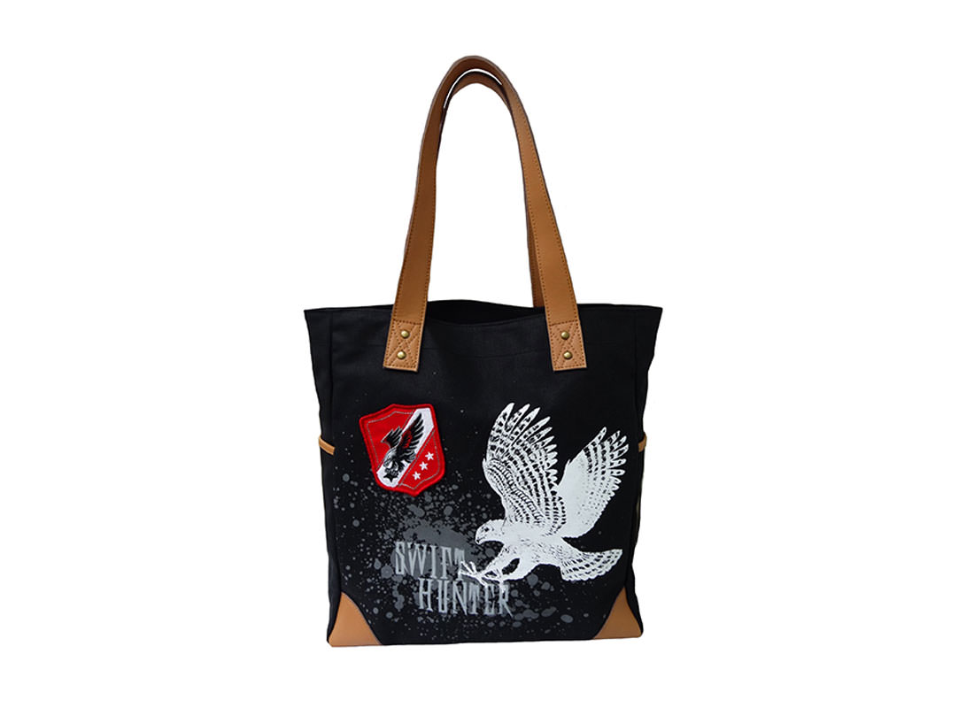 Eagle Print Canvas Tote Bag