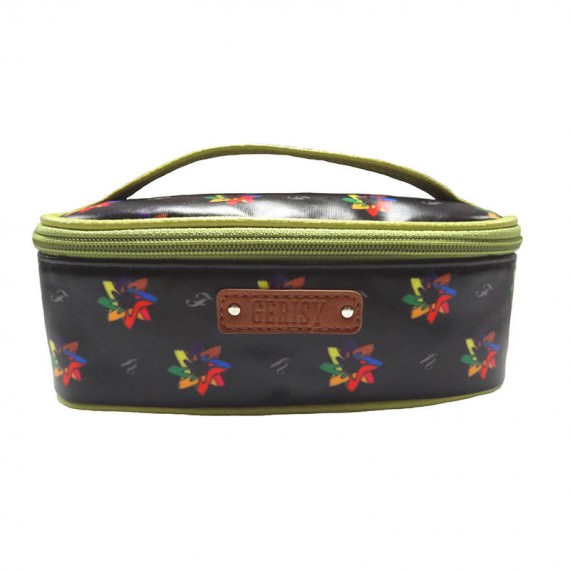 Kaleidoscopic Pattern Cosmetic Bag with Grab Handle