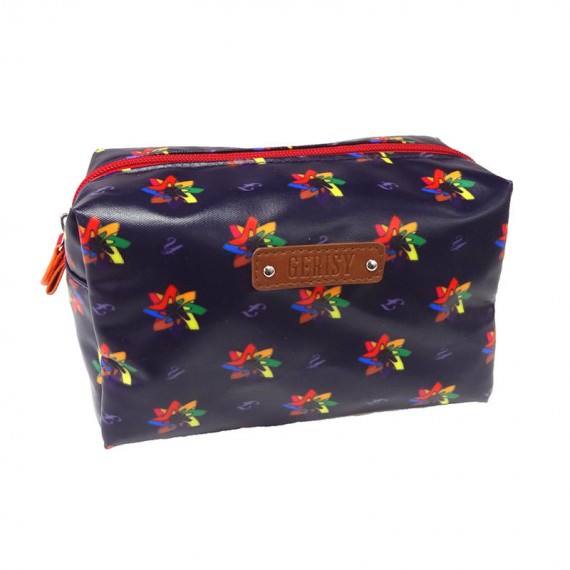 High-Heeled Shoe in Kaleidoscopic Pattern Cosmetic Bag