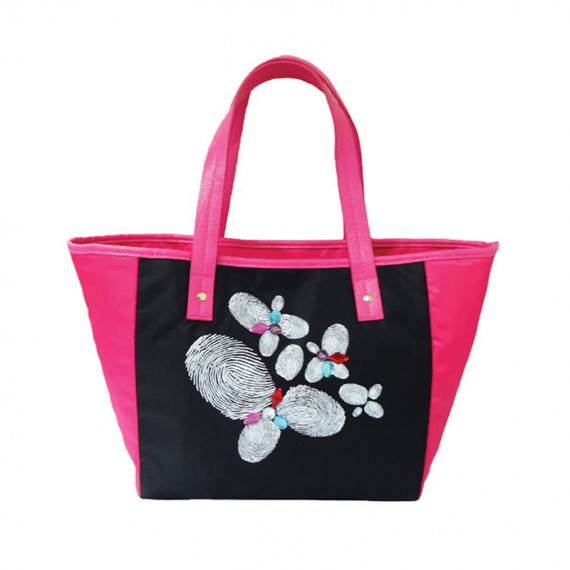 Tote Bag with Fingerprint flower printing