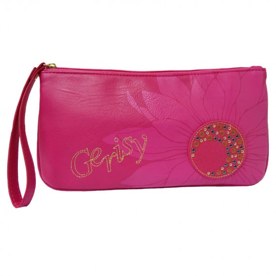 Zipper Long Pouch in Cherry Pink