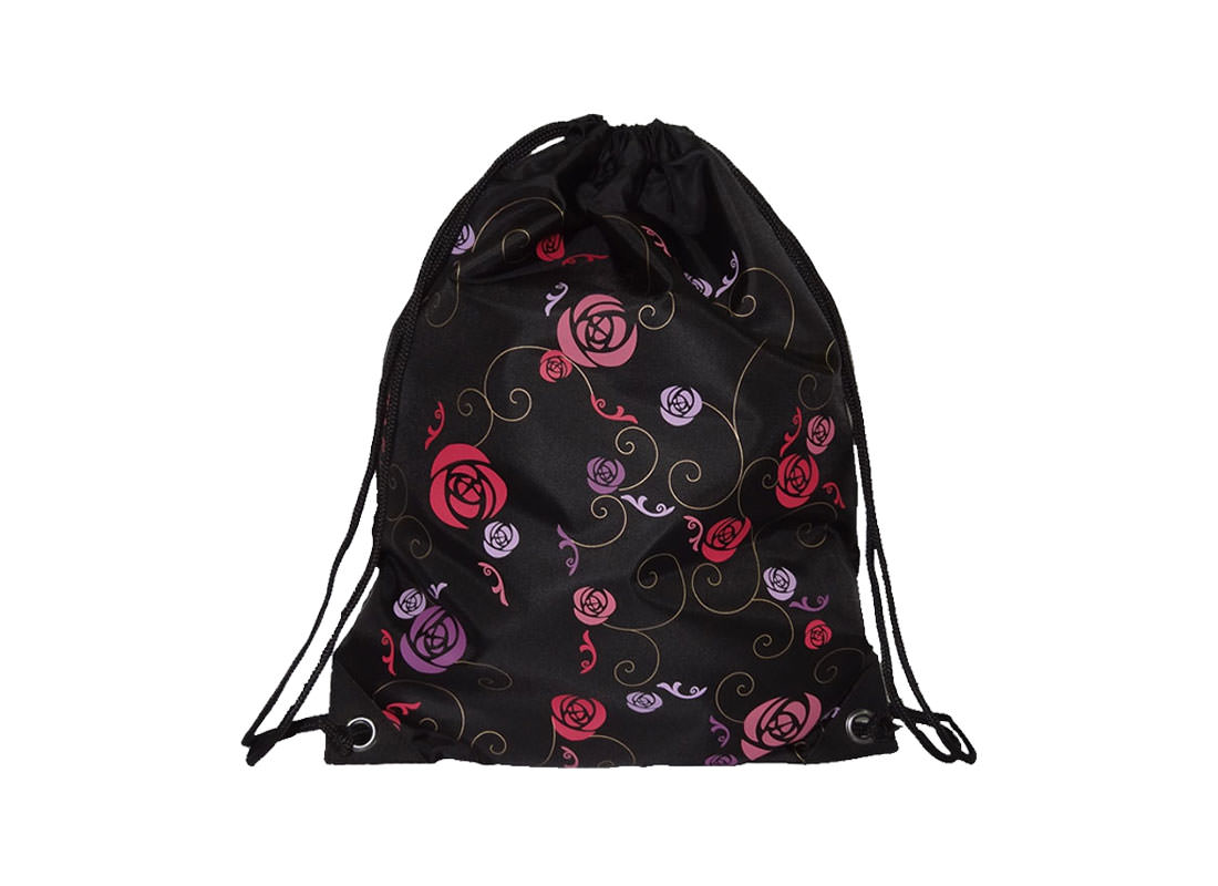 Drawstring sport bag rose pattern