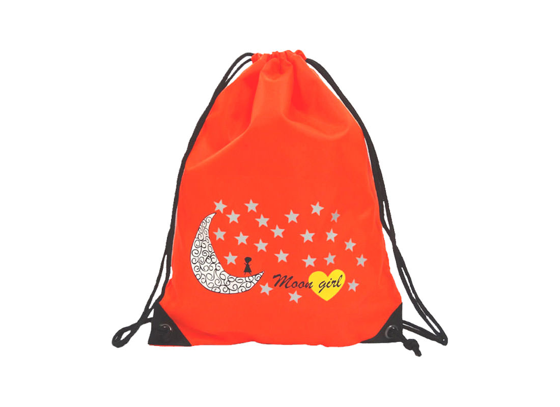 drawstring sport bag with moon & star printing