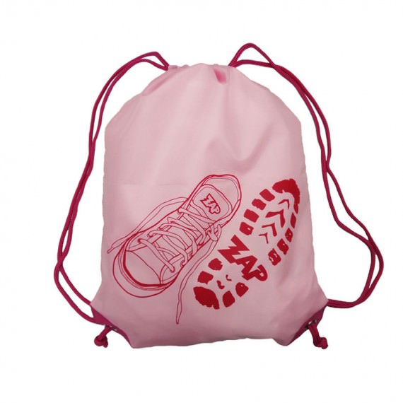Pink Drawstring Bag with Shoe Printing