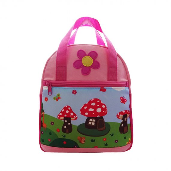 Children Backpack with Mushroom House Cartoon Printing