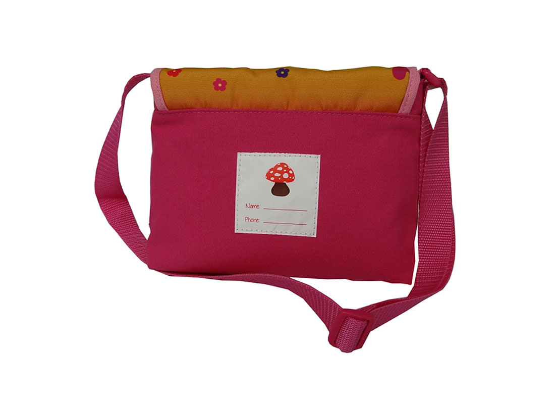 mushroom house kid shoulder bag with flap back