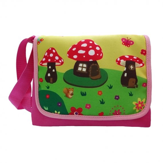 Mushroom House Kid Shoulder Bag with Flap