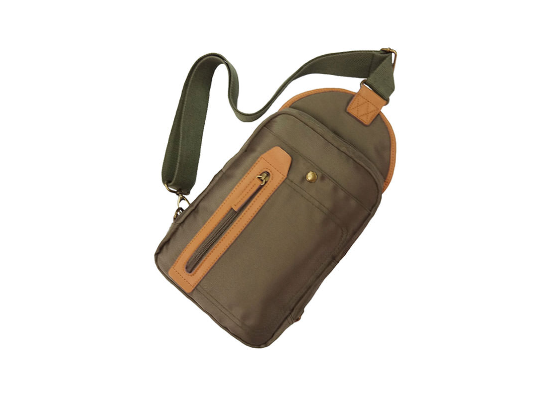 Men Sling Bag in Military green Side