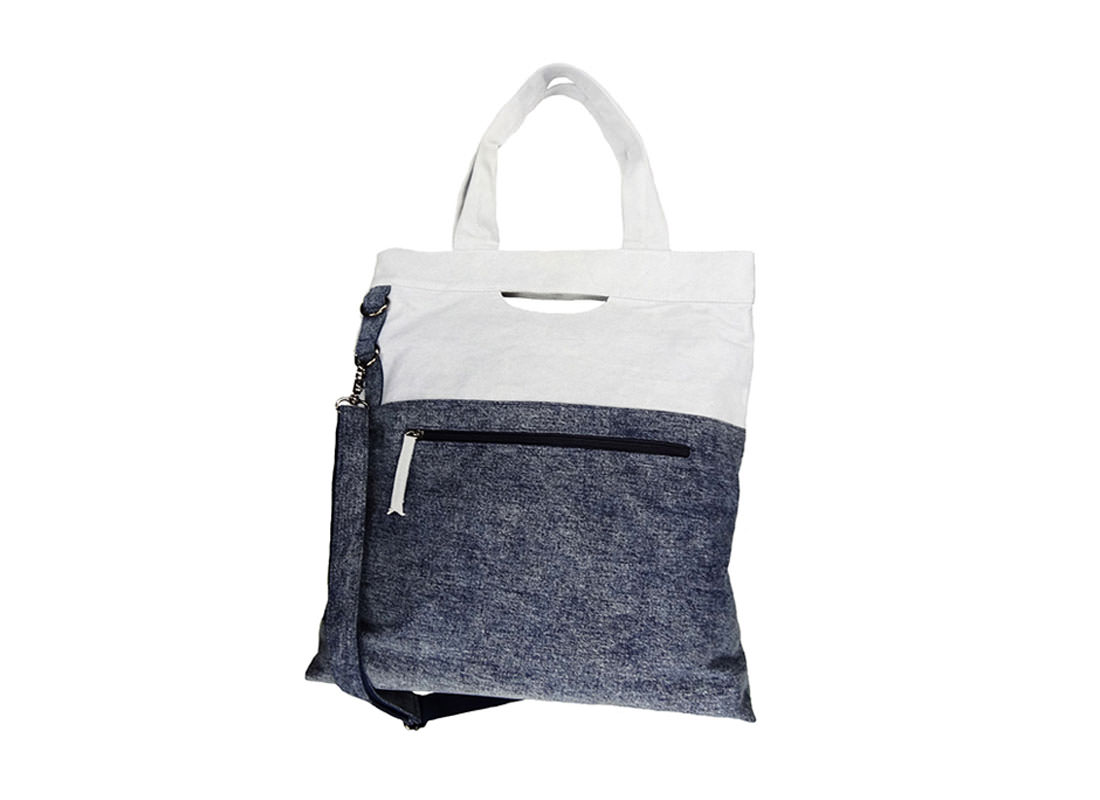 Washed Denim Tote Bag for Men Back