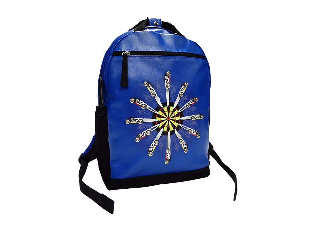 Faux Suede and PU leather Backpack with Printing & Studs