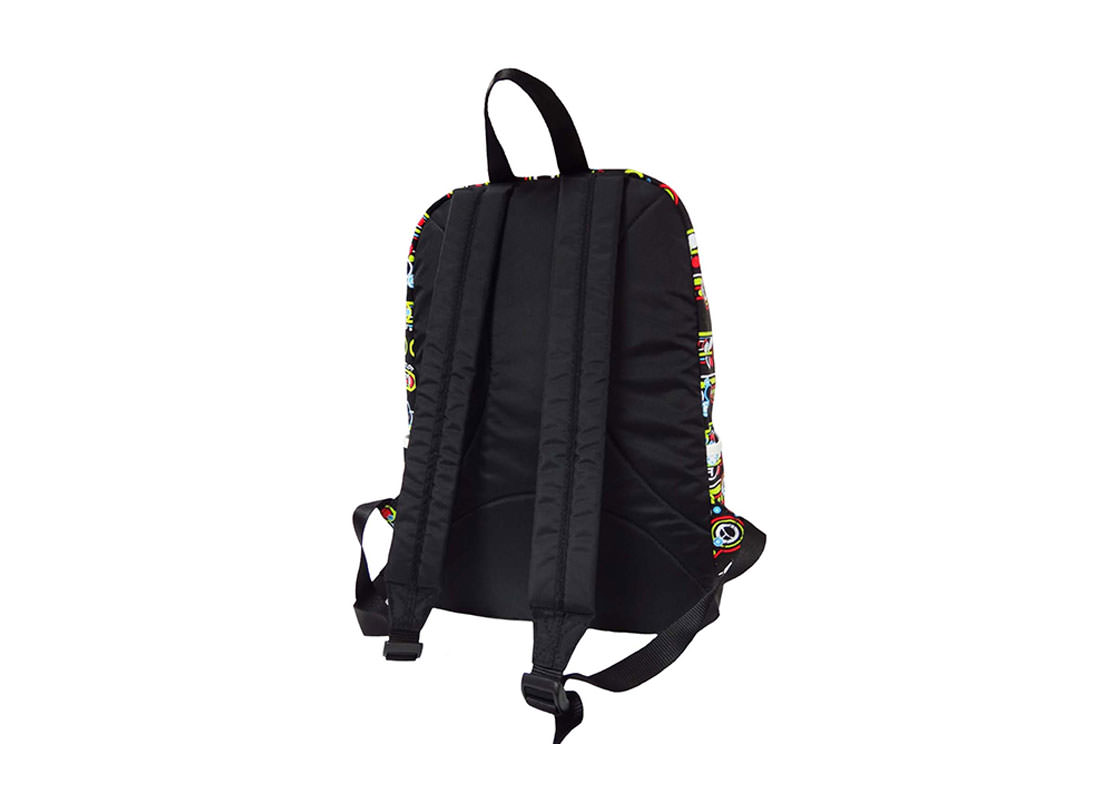 Geometric Pattern Backpack with jumbo Zipper Pocket at Front back