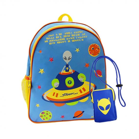 Alien Backpack for Children with Pouch