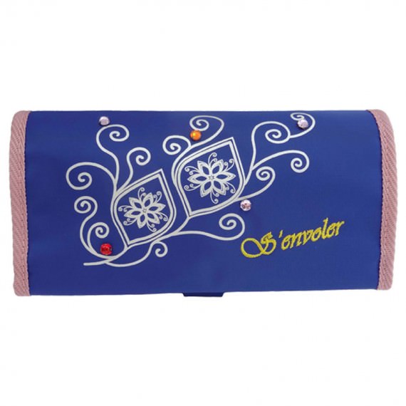 cosmetic bag with eyebrow pencil organizer