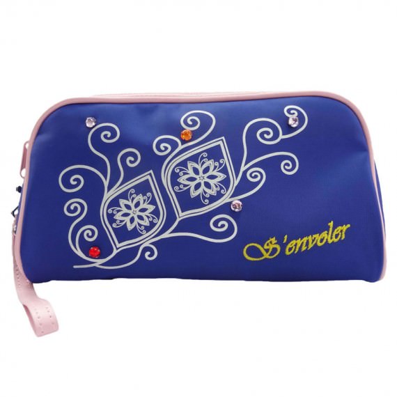 Simple Cosmetic bag in Blue with flower printing