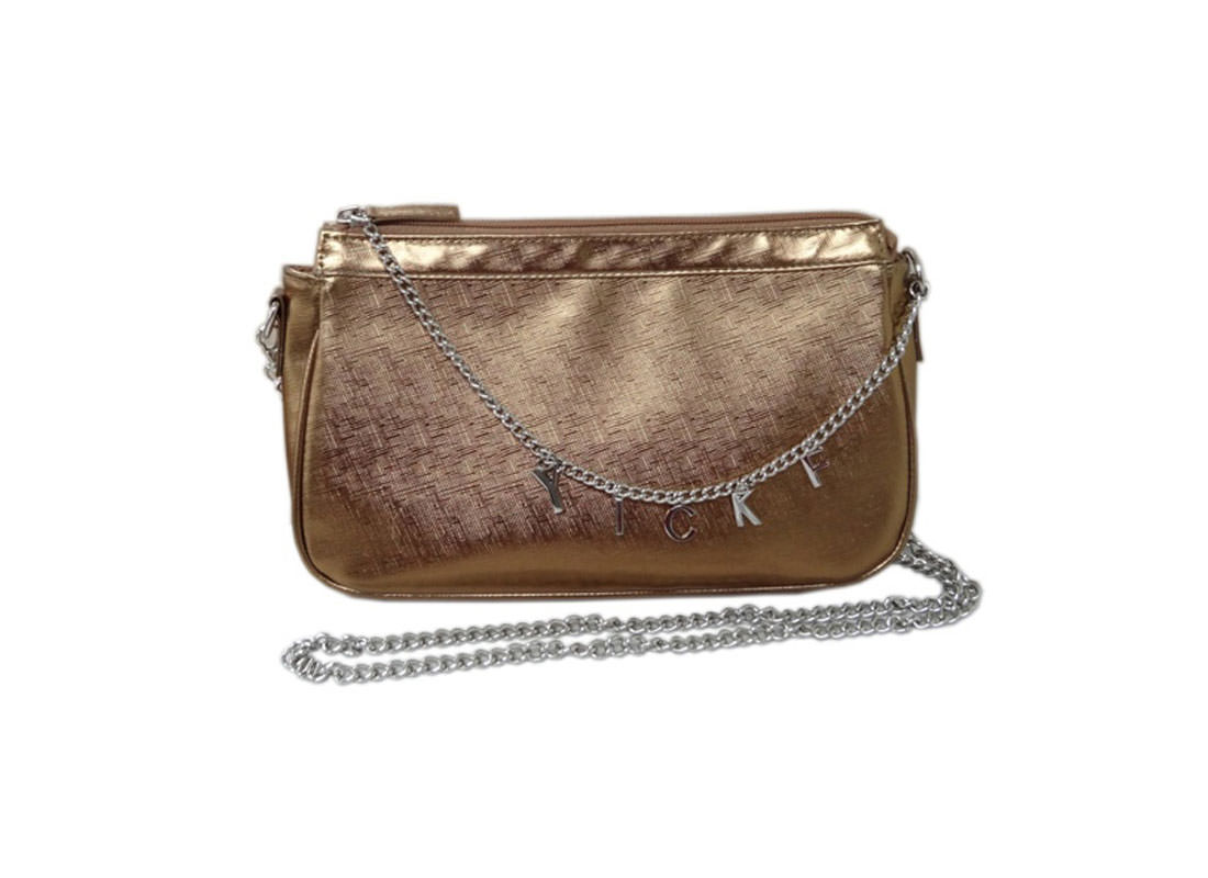 Small Metallic Handbag with Letter Charm