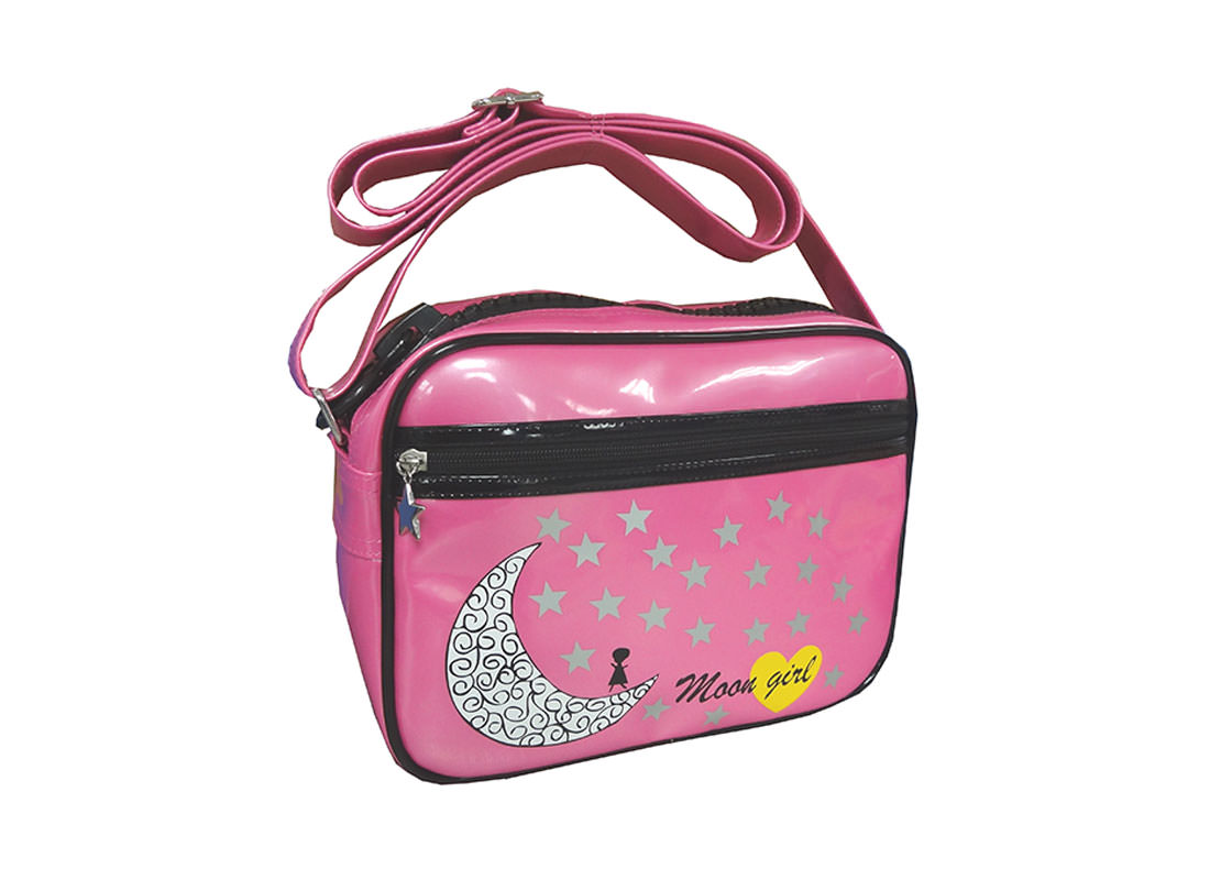 Pink Messenger Bag with Moon & Star Printing