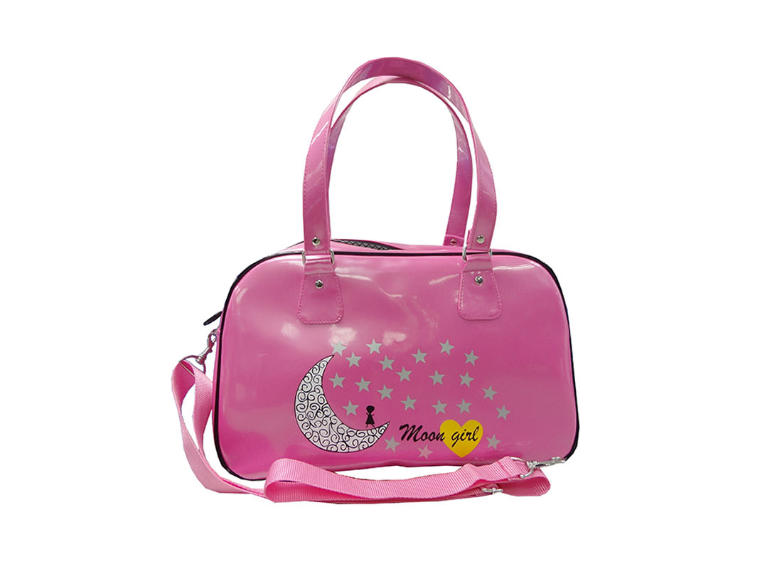 Pink Boston Bag with star & moon printing