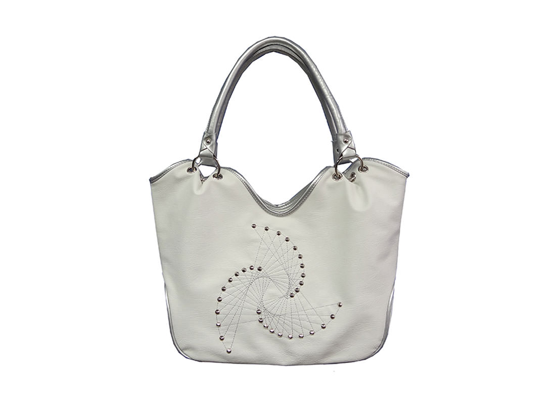 White Studded Tote Bag