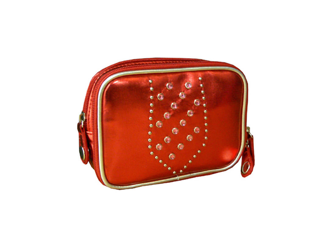 Metallic Red Cosmetic Bag