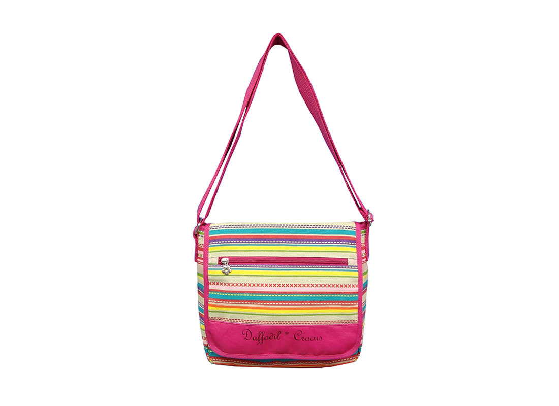 Striped Canvas Shoulder Bag Front