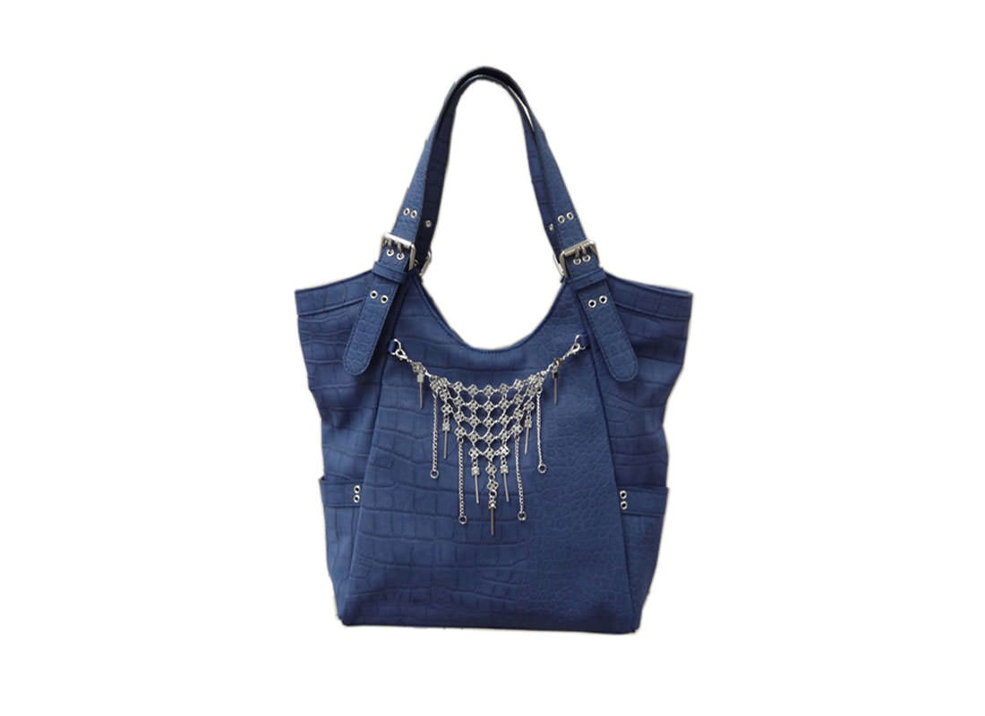 Dark Blue Handbag with Charm