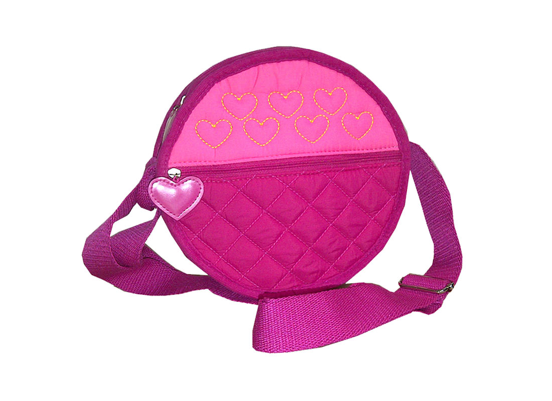 Pink Shoulder Bag for Children in Round Shaped