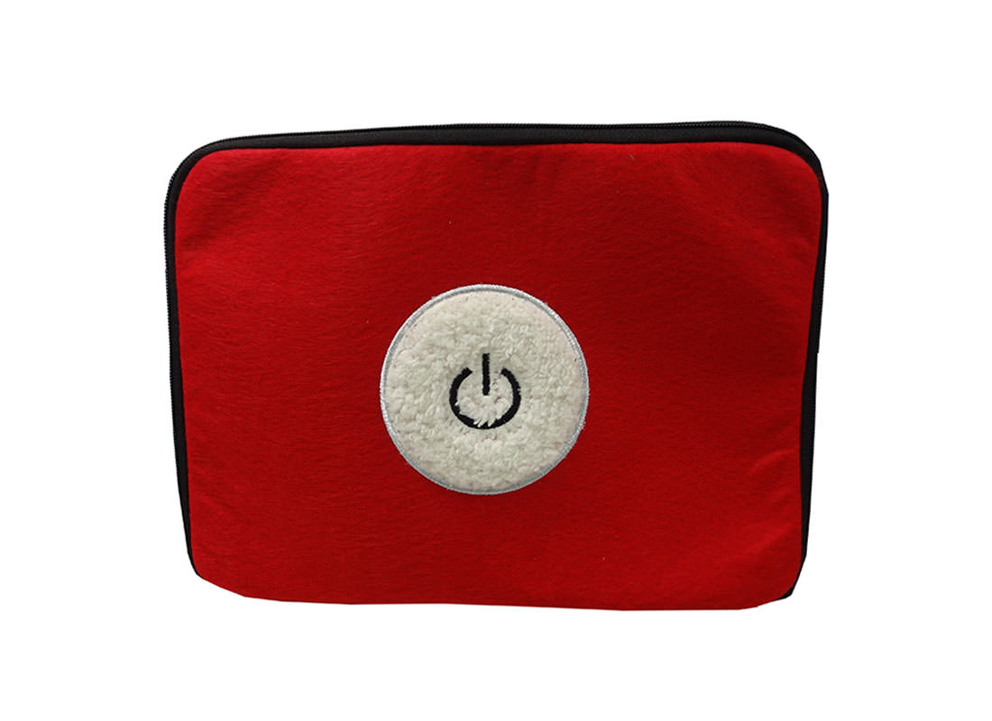 Felt Tablet Sleeve with Power Button Embroidery