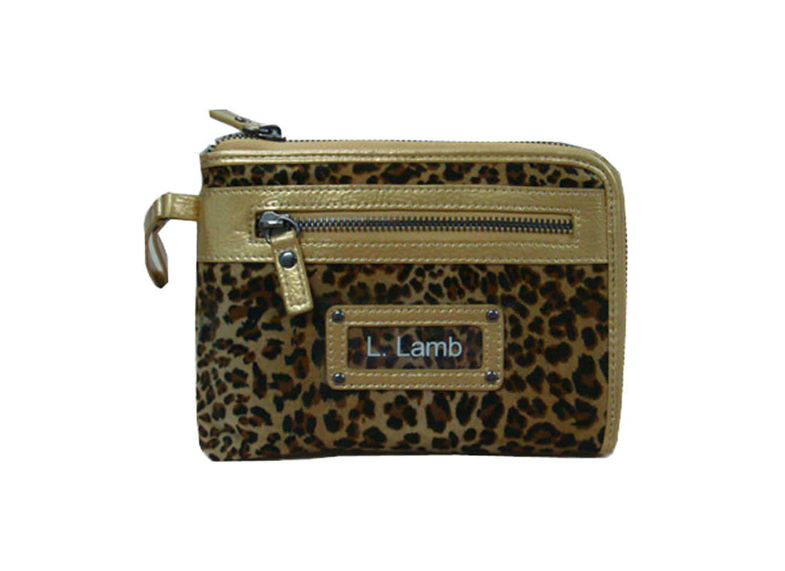 Velvet Wallet in Leopard Pattern