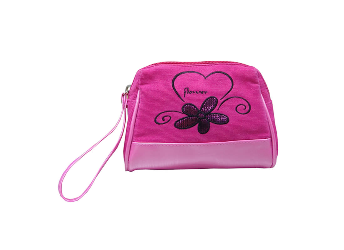 Small Beauty Bag in Pink Corduroy