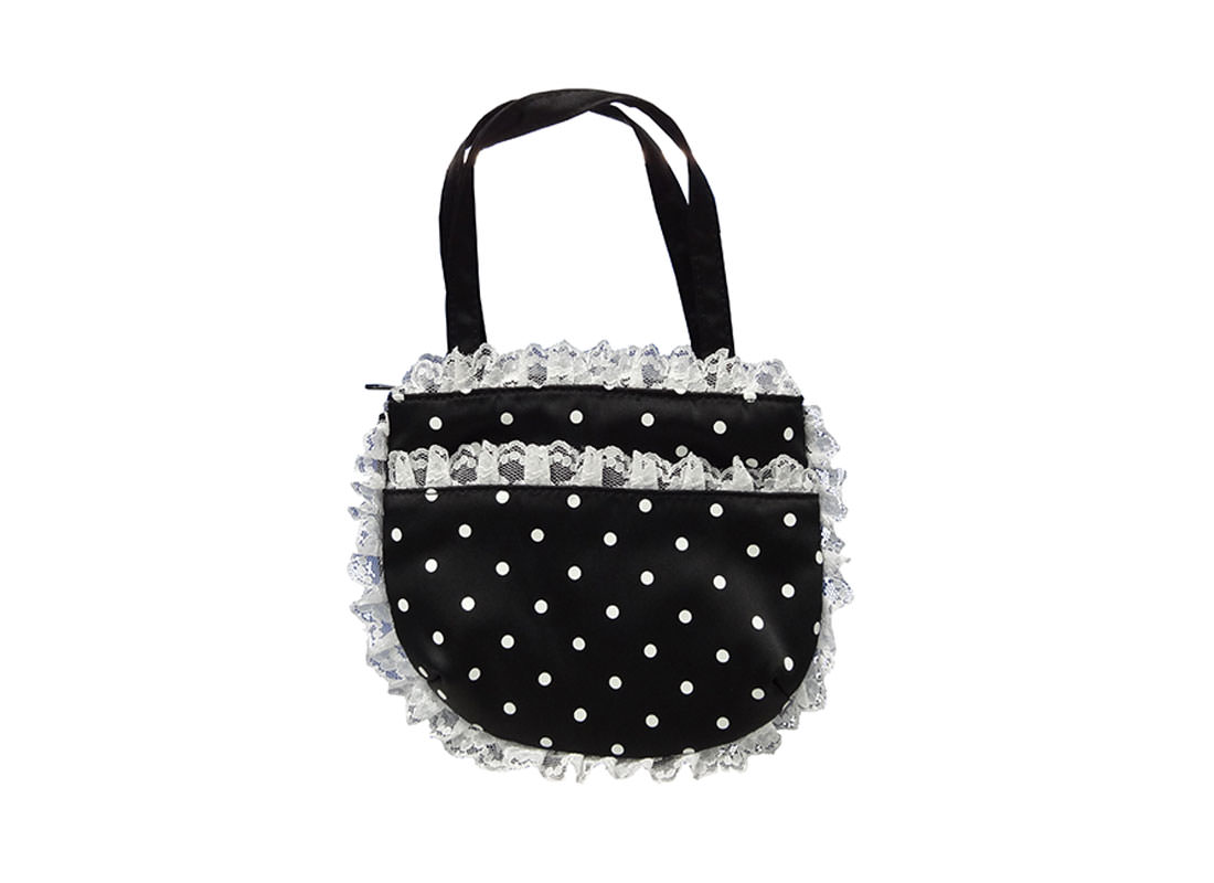 Small Carry Pouch with White Dots Printed