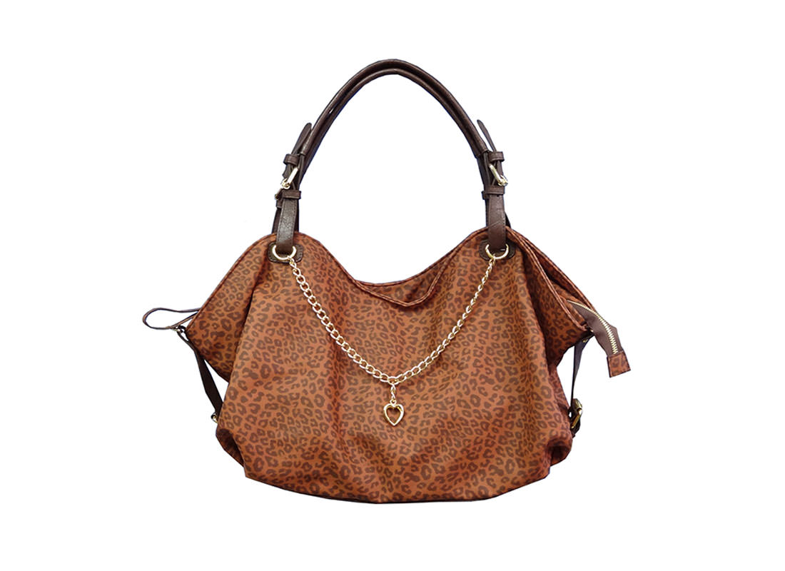 Leopard Tote Handbag in Brown Color