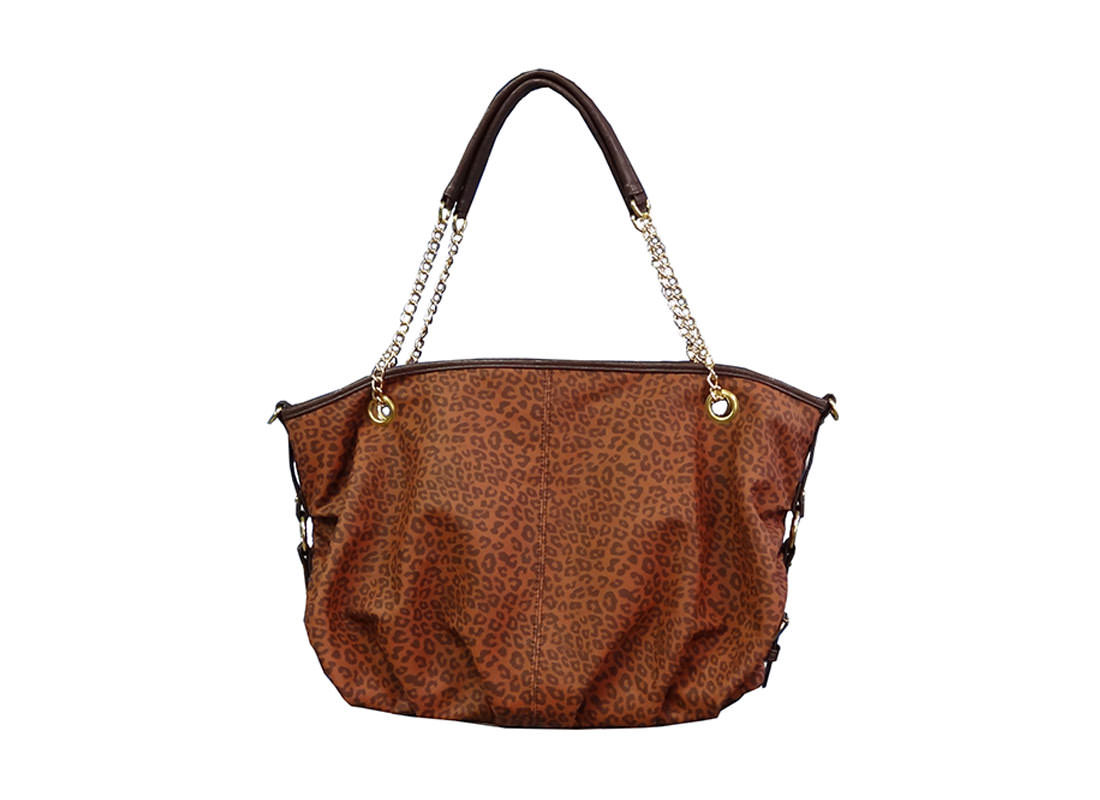 Leopard Handbag in Brown color