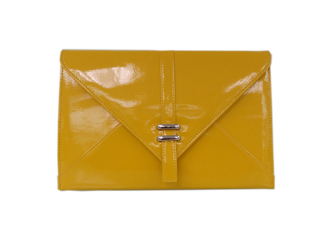 mustard clutch bag