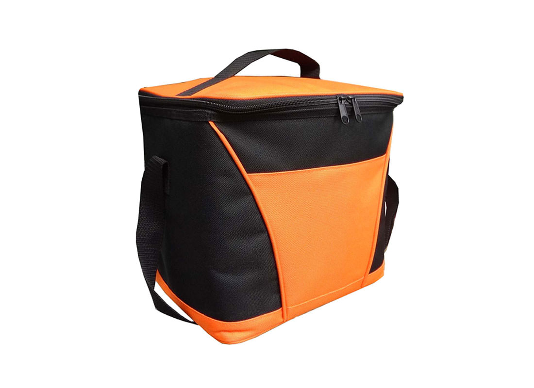 Insulated Cooler Bag in Orange & black side