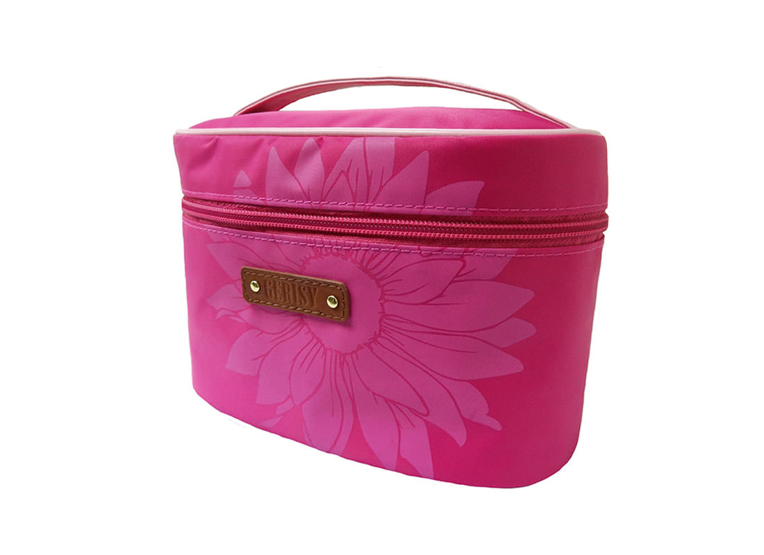 Daisy Flower Makeup Bag in Pink side