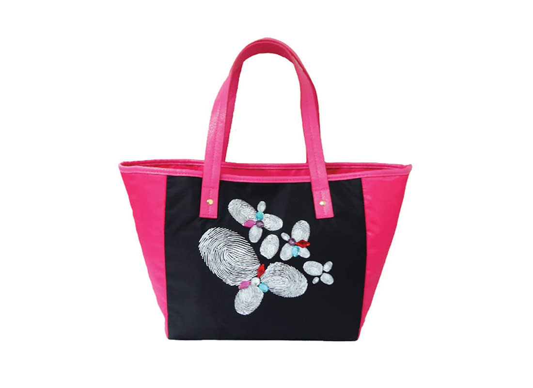 Tote Bag with Fingerprint flower printing
