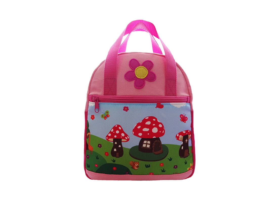 Children Backpack with Mushroom House Cartoon Printing